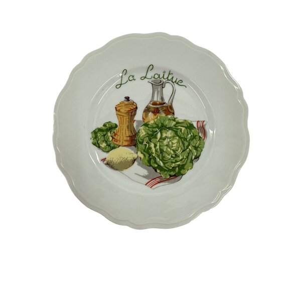 Vintage Merry Haute Limoges Porcelaine French Salad Plate Set Of 6 G. Louviere - Picture 2 of 6